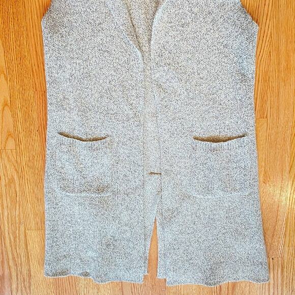 Monteau Small Duster Maxi Boho Cárdigan Vest Gray Western Classic Sweater Vest - Picture 3 of 8